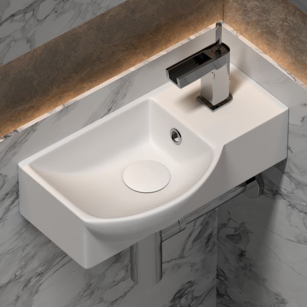 Подвесная раковина Ceramica Nova Element CN6039L 40см отверстие под смеситель справа белый
