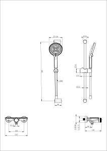 Смеситель для душа с гарнитуром Wonzon & Woghand ClickPlate WW-B2052-A-BG с термостатом брашированное золото