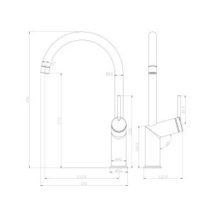 Смеситель для кухни Lemark Minima LM3805C хром