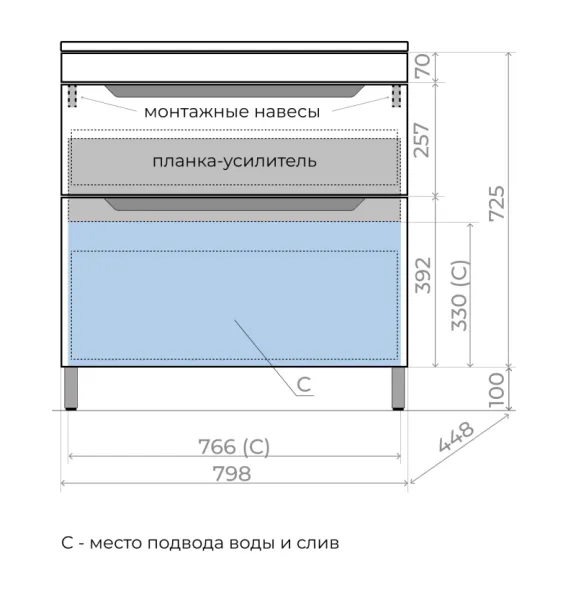 Тумба под раковину  Style Line Остин ЛС-00002397 80 см крем