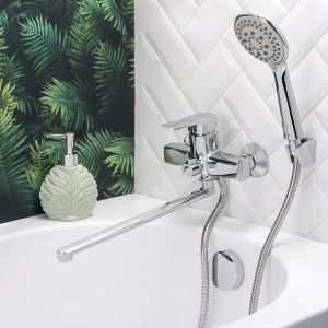 Смеситель для ванны с душем BOOU B8215-18F хром
