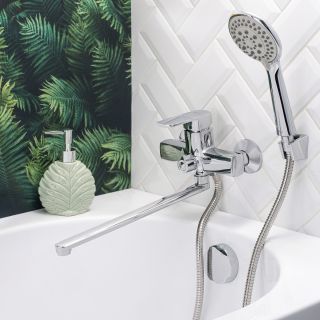 Смеситель для ванны с душем BOOU B8215-18F хром Смеситель для ванны с душем BOOU B8215-18F хром