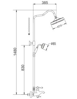Душевая стойка Rose R0136 хром Душевая стойка Rose R0136 хром