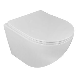 Унитаз подвесной Azario Ester AZ-87265 безободковый торнадо белый