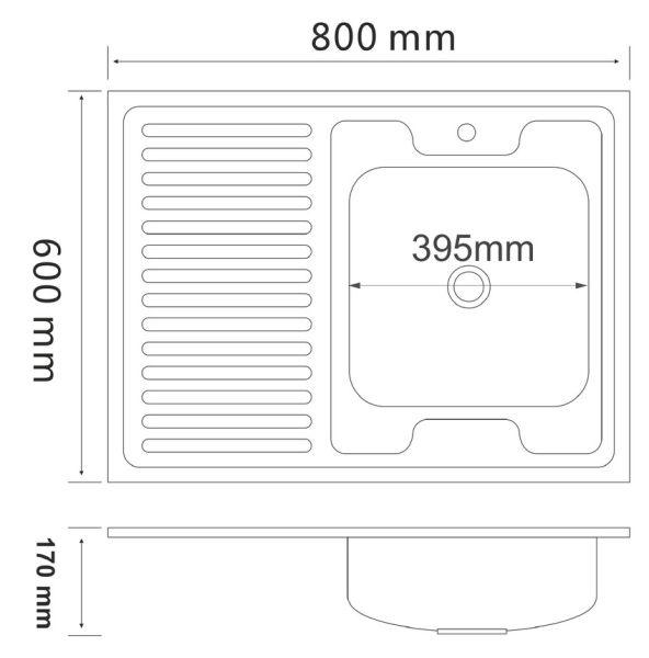 Кухонная мойка РМС MG6-8060R нержавеющая сталь