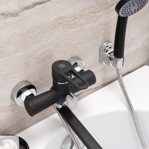 Смеситель для ванны с душем РМС SL77BL-006E чёрный