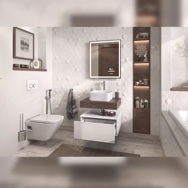 Тумба подвесная без столешницы Velvex Unit tp.UNI.60.1Y белый матовый, 60 см