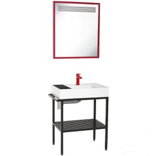 Консоль с раковиной Creavit AR065-M + AR065 68 см чёрный