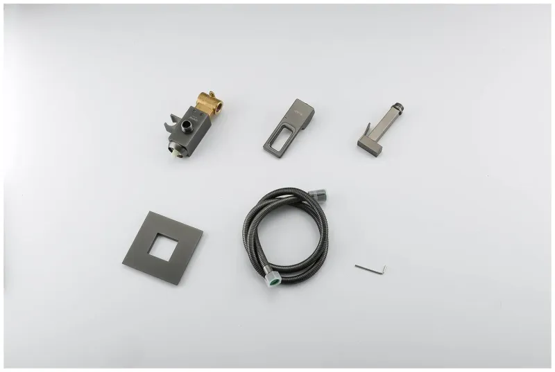 Гигиенический душ со смесителем Gappo G7217-9 оружейная сталь