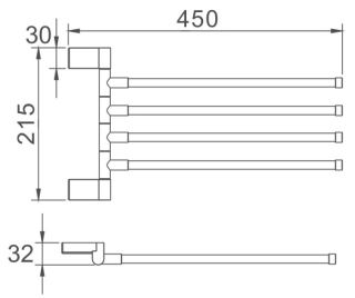 Полотенцедержатель Haiba HB8814 45см хром