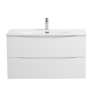 База под раковину BelBagno подвесная с двумя выкатными ящиками, Bianco Lucido, 796x455x500, MARINO-CER-N-800-2C-SO-BL-P белый глянцевый