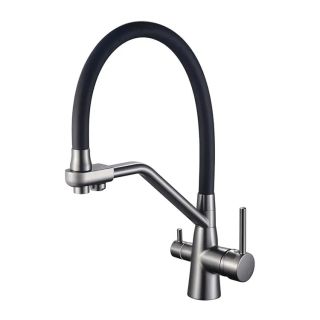 Смеситель для кухни с гибким изливом и подключением фильтра Maretti Eleganza EN31RGF14, оружейная сталь Смеситель для кухни с гибким изливом и подключением фильтра Maretti Eleganza EN31RGF14, оружейная сталь