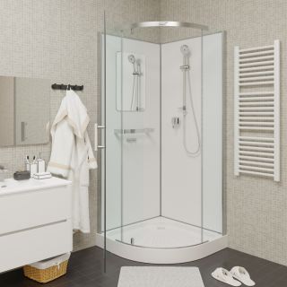 Душевая кабина Ceruttispa КОРРА (KORRA) 90BT KORRA90T 90x90 см профиль хром стекло прозрачное