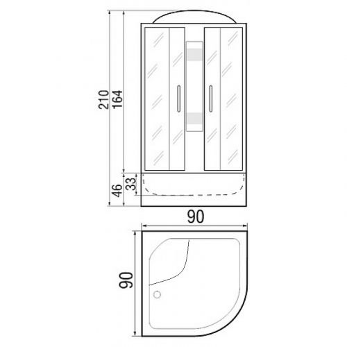 Душевая кабина RIVER NARA LIGHT 90/46 МТ Душевая кабина RIVER NARA LIGHT 90/46 МТ