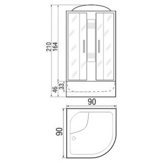 Душевая кабина RIVER DUNAY DUNAY 90/46 ТН Душевая кабина RIVER DUNAY DUNAY 90/46 ТН