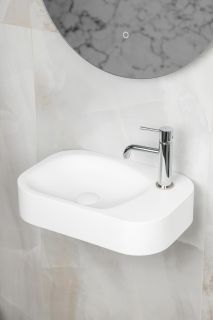 Раковина Armadi Art накладная COLIBRI Corian 480*320*100 Matt White белый матовый