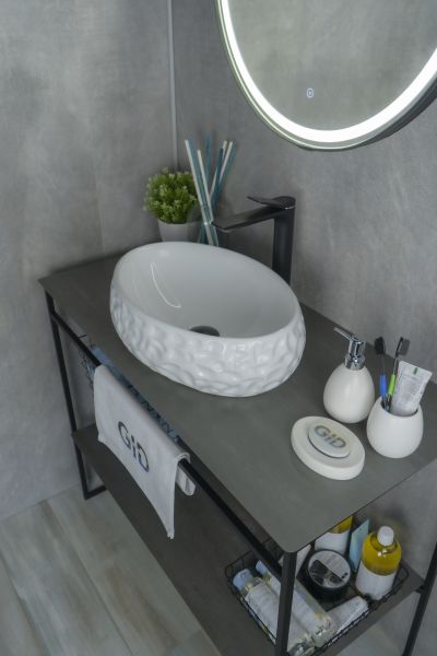 Раковина Gid 9030wf 51187 накладная белая 48x34x15
