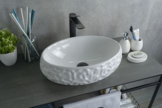 Раковина Gid 9030wf 51187 накладная белая 48x34x15