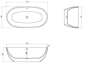 Акриловая ванна Ceruttispa Ami CT9039 170x75