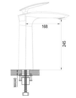 Смеситель для раковины Rose R1111H чёрный матовый Смеситель для раковины Rose R1111H чёрный матовый