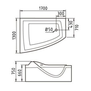 Акриловая ванна Gemy G9056 B L 170x130x75 Акриловая ванна Gemy G9056 B L 170x130x75
