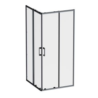 Душевой уголок Am.Pm Above W9XG-403-9090-BT 90x90 см профиль чёрный матовый стекло прозрачное