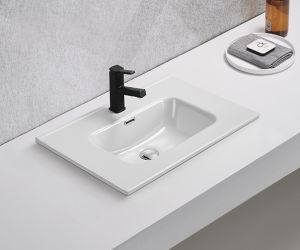 Раковина Gid 9070s 71156 встраиваемая сверху белая 71x46.5x17