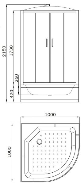 Душевая кабина Parly Classic 100x100см EC1021