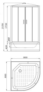 Душевая кабина Parly Classic 80x80см EC821