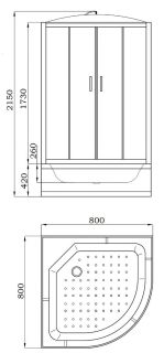 Душевая кабина Parly Classic 80x80см EC821 Душевая кабина Parly Classic 80x80см EC821