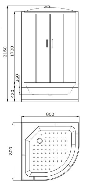 Душевая кабина Parly Classic 80x80см EC821