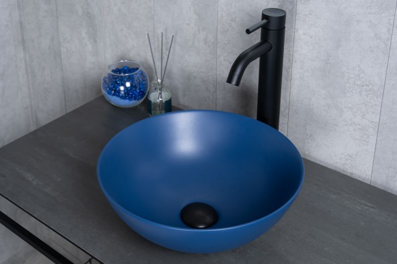 Раковина Gid 9081bum 53401 накладная синяя матовая 36x36x14