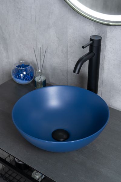Раковина Gid 9081bum 53401 накладная синяя матовая 36x36x14