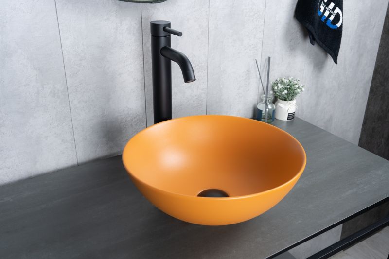 Раковина Gid 9081orm 53405 накладная оранжевая матовая 36x36x14 Раковина Gid 9081orm 53405 накладная оранжевая матовая 36x36x14