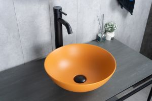 Раковина Gid 9081orm 53405 накладная оранжевая матовая 36x36x14