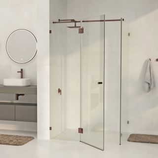 Душевой уголок WasserKRAFT Paar 88H07 120x90 см профиль розовое золото стекло прозрачное