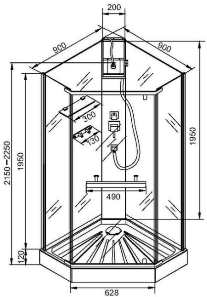 Душевая кабина Cerutti SPA Chika CHIKA901B без крыши 90x90см чёрный
