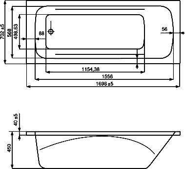 Акриловая ванна Roca Line 170х70 ZRU9302924