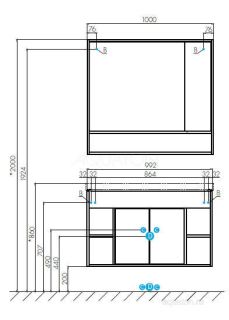 Зеркальный шкаф Аватон Флай 100см белый/дуб крафт 1A237802FAX10