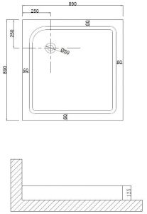 Душевой поддон Niagara 90901QRUS 90x90см