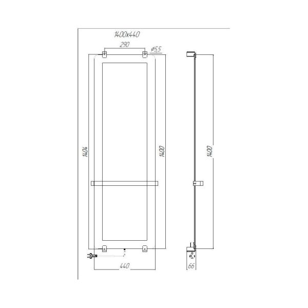 Электрический полотенцесушитель Allen Brau Infinity 00305014 44х140 см