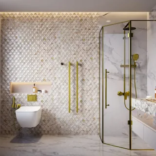 Полотенцесушитель электрический AQUAme AQM3132BG 45x100 см золото брашированное