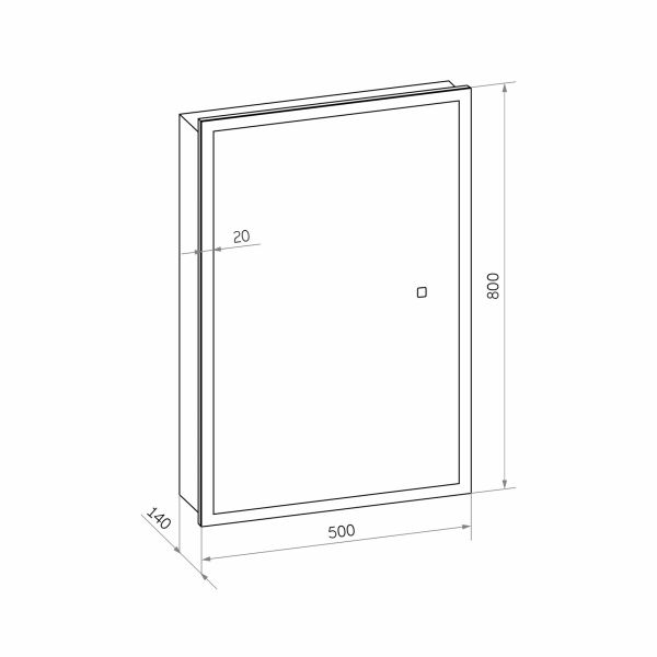 Зеркало-шкаф Reflexion Cube 50 RF2316CH с подсветкой 50х80
