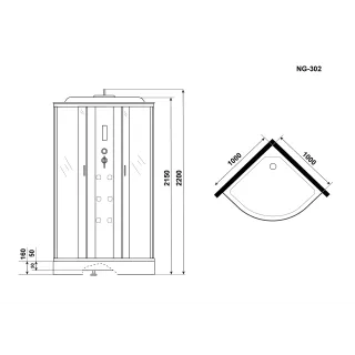 Душевая кабина Niagara Ultra 100x100 3020164 профиль хром стекло прозрачное