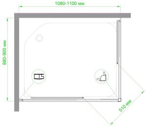 Душевой уголок Royal Bath HPD 110x90см чёрный RB9110HPD-T-BL