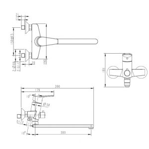 Смеситель Bravat Line F65299C-1L для ванны с душем