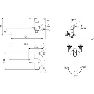 Смеситель Bravat Pure F6105161C-01A для ванны с душем