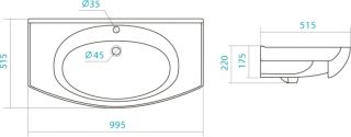 Мебельная раковина Santek Энигма 100см белый 1WH207777 Мебельная раковина Santek Энигма 100см белый 1WH207777