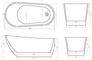 Акриловая ванна Cerutti SPA Viva CT9127 отдельностоящая 170x75см