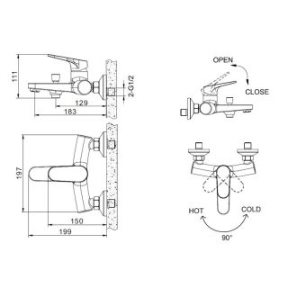 Смеситель Bravat Eler F6191238CP-01-RUS для ванны с душем Смеситель Bravat Eler F6191238CP-01-RUS для ванны с душем